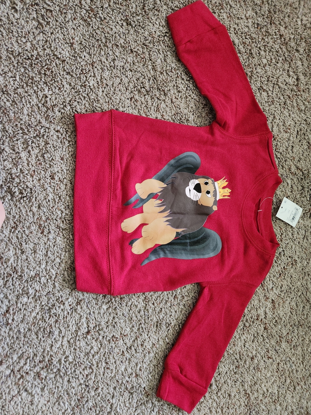 Children's Red Lion Crown Sweatshirt For Toddlers Size 12mos